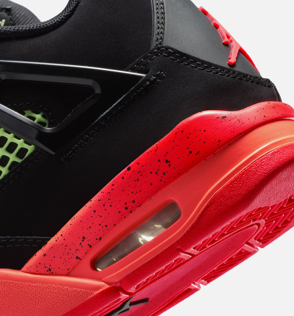 Air Jordan 4 Retro Black Infrared 23 Grade School Shoes - Black/Infrared 23/Bright Mango