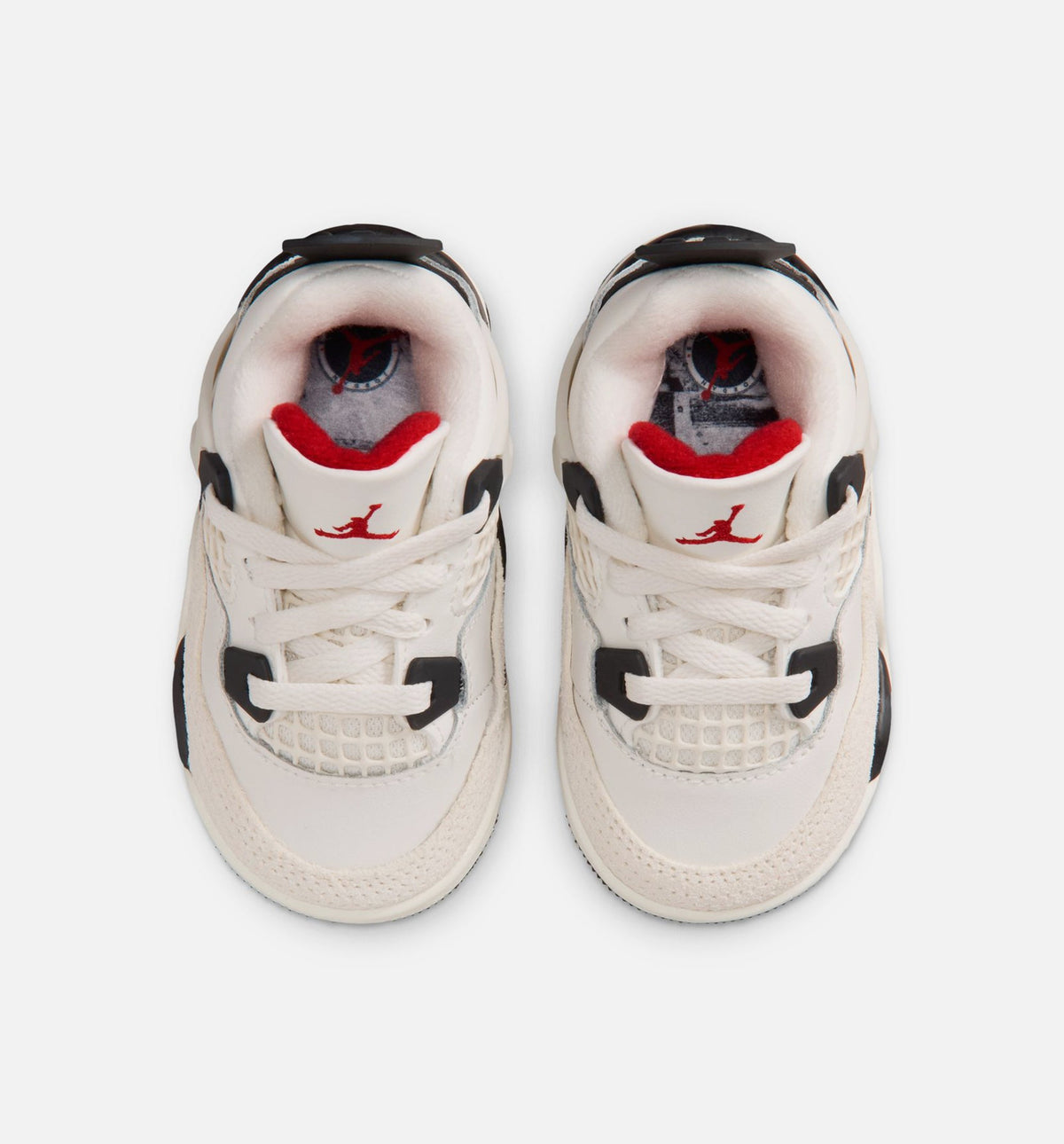 Air Jordan 4 Retro Flight Club Infant & Toddler Shoes - Sail/Black/University Red