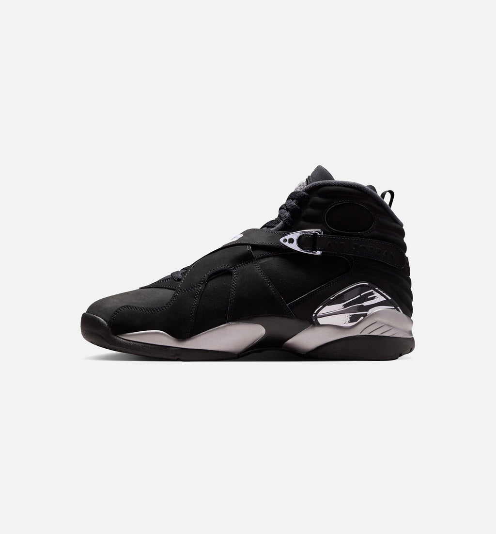 Air Jordan 8 Retro Chrome Men's Shoes - Black/White/Light Graphite