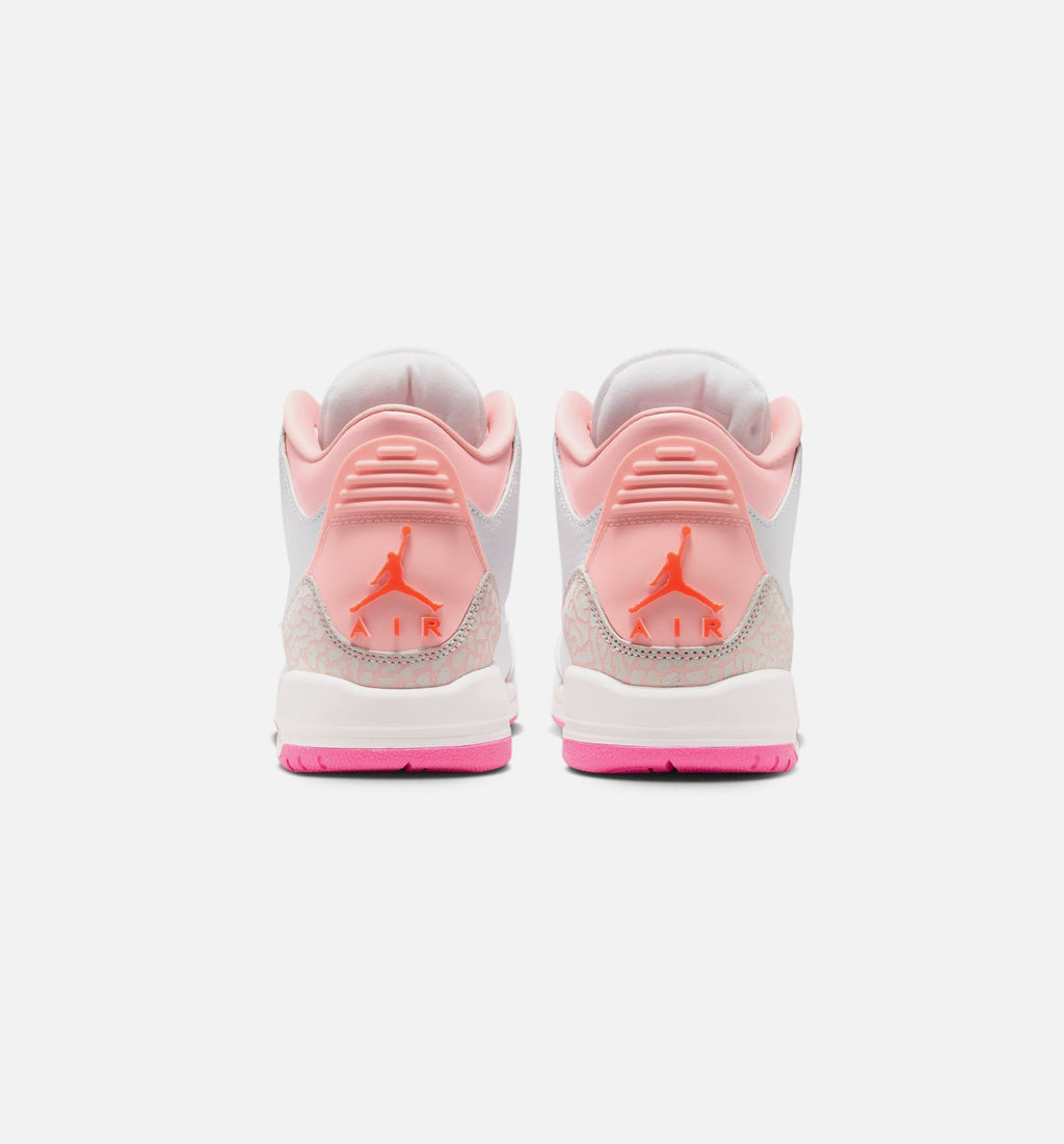 Air Jordan 3 Retro Spring Flowers Grade School Shoes - Pearl Pink/Pink Bloom/Pink Glow/Hyper Orange