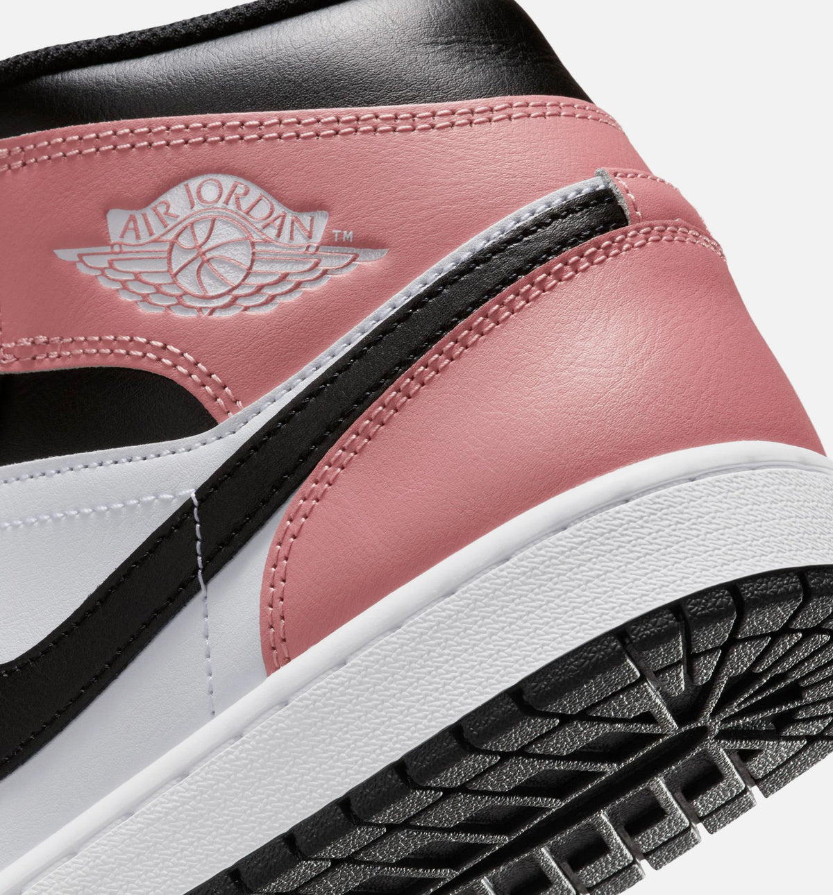 Air Jordan 1 Mid Men's Shoes - White/Rust Pink/Black