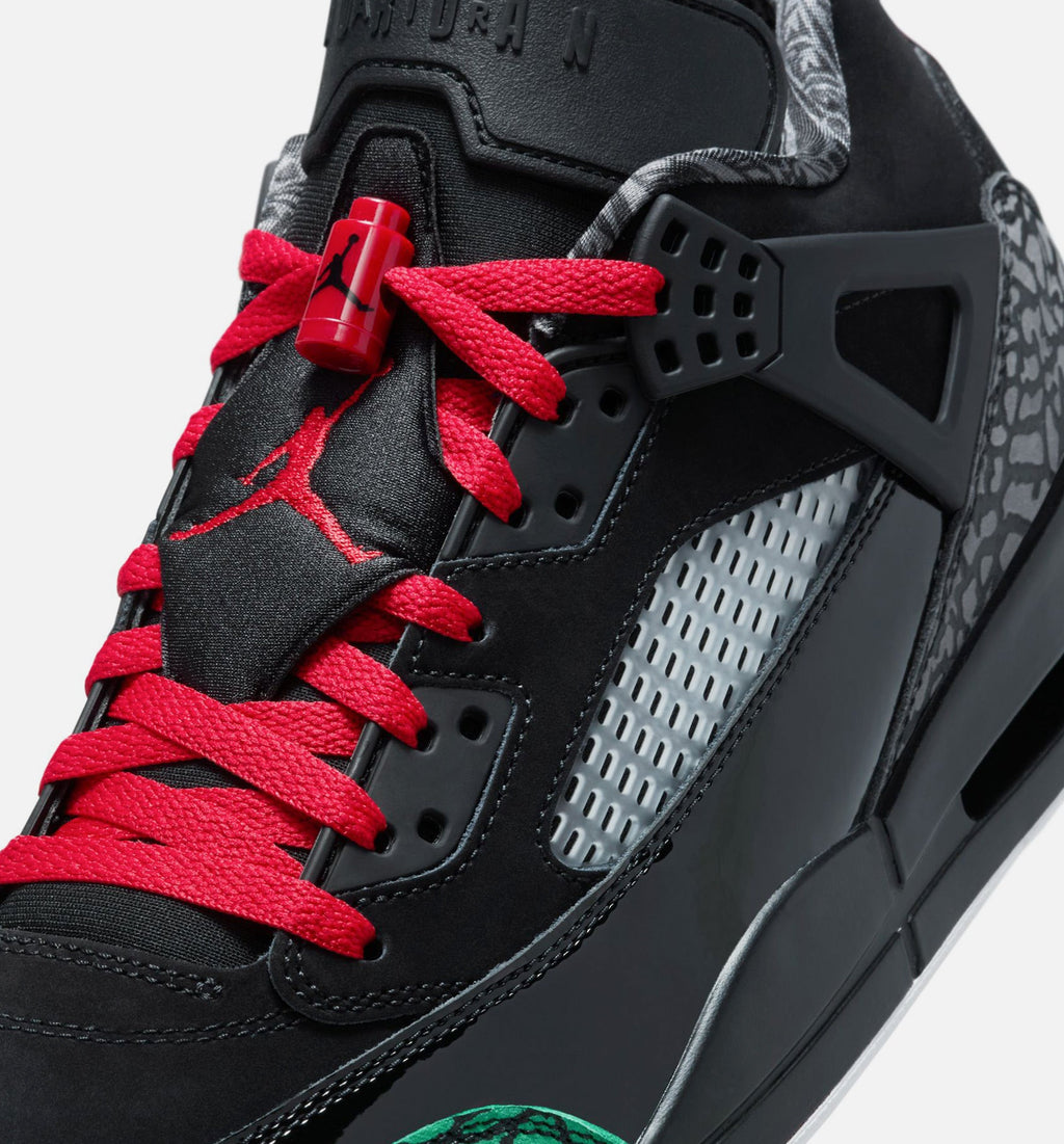 Spizike Low Black and Classic Green Men's Shoes - Black/Classic Green/White/Varsity Red