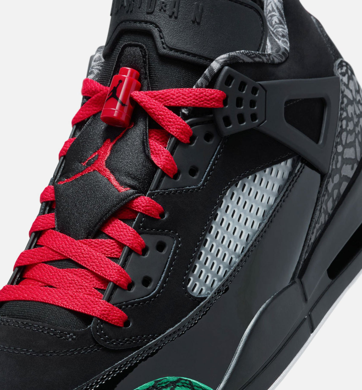 Spizike Low Black and Classic Green Men's Shoes - Black/Classic Green/White/Varsity Red