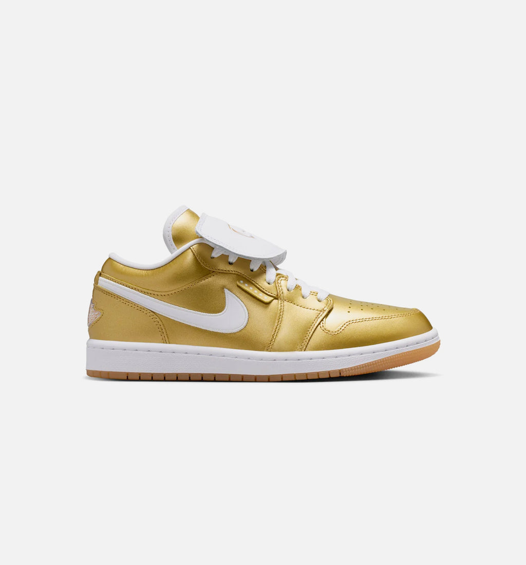 Air Jordan 1 Low Women's Shoes - Gold/White/Gum Yellow
