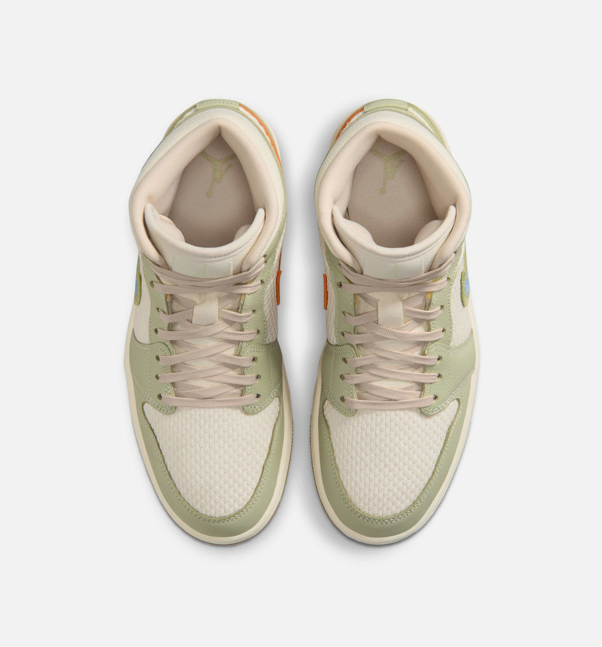 Air Jordan 1 Mid SE Women's Lifestyle Shoes - Olive Aura / Pearl White / Lawn